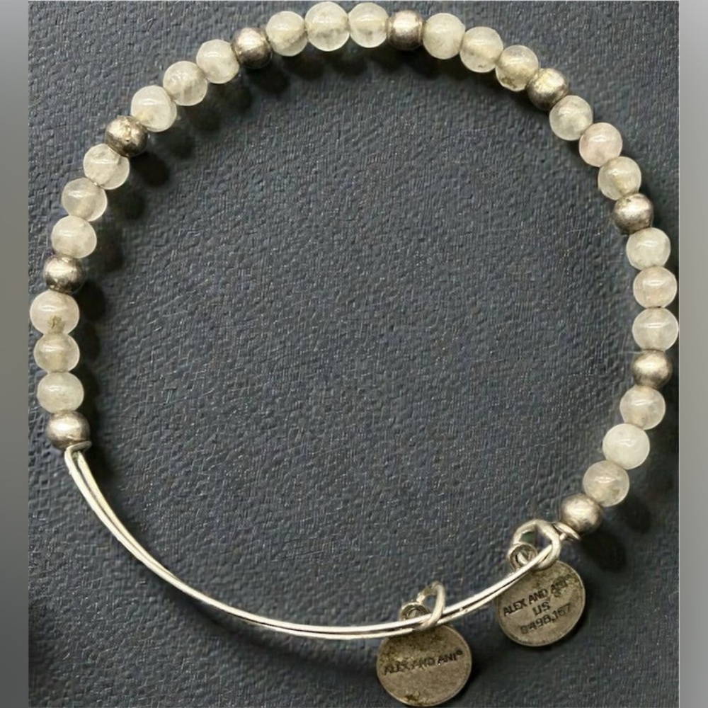 Alex and Ani light silver beaded bangle wrap bracelet